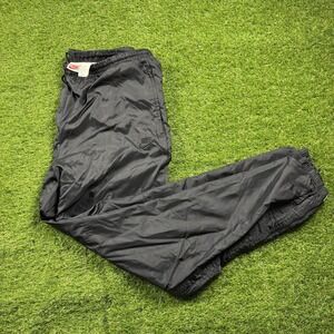 Vintage Nike Track Pants Mens L Black Nylon Joggers Windbreaker 90s Swoosh VTG